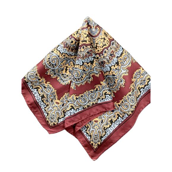 Vintage Givenchy Scarf Unisex One Size Small Square Silk Brown Gray Beige